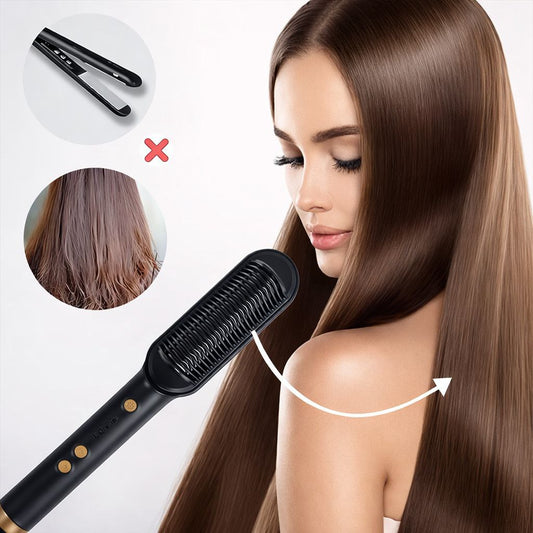 Hair straightening brush