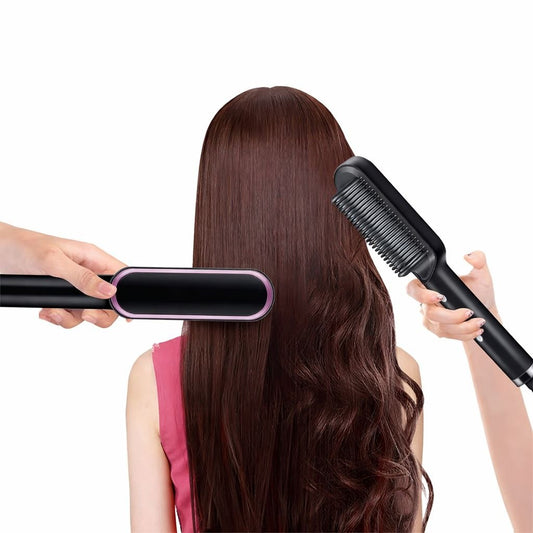 Hair straightening brush